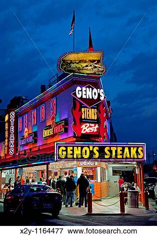 Famous Geno's Steaks, South Philly, Philadelphia, PA, USA View Large Photo Image Stock Photo - Famous Geno's Steaks, South Philly, Philadelphia, PA, USA. Fotosearch
