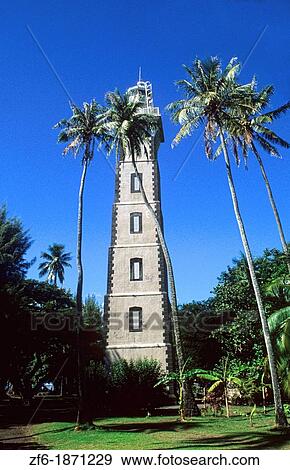 Famous Point Venus Lighthouse in Tahiti in French Polynesia in the South Pacific Rim View Large Photo Image Stock Photo - Famous Point Venus Lighthouse in Tahiti in French Polynesia in the South Pacific Rim. Fotosearch