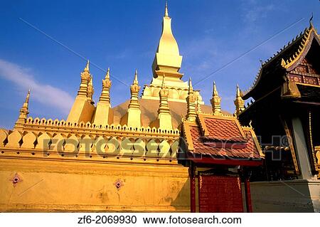 Famous That Luang Gold Buddhist Temple Vientiane Laos. View Large Photo Image Stock Image - Famous That Luang Gold Buddhist Temple Vientiane Laos.. Fotosearch