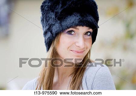 Fancy young woman portrait with warm hat View Large Photo Image Stock Image - Fancy young woman portrait with warm hat. Fotosearch