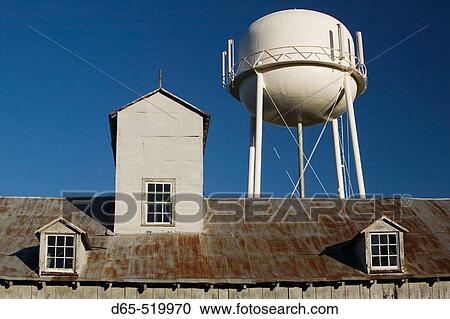 Stock Image - Farm Buildings. High Amana. Amana Colonies. Iowa. USA.. Fotosearch
