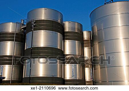 Stock Photograph - Farm silos, Vila-rodona, Catalonia, Spain. Fotosearch