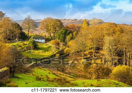 farmhouse, grasmere, lake district, cumbria, england, uk, europe View Large Photo Image Stock Image - farmhouse, grasmere, lake district, cumbria, england, uk, europe. Fotosearch