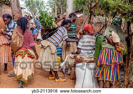 Stock Photo - Fasha Market, Konso Region, Ethiopia.. Fotosearch