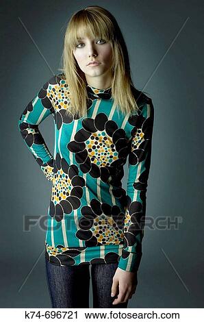 Stock Image - Fashion image of young woman. Fotosearch