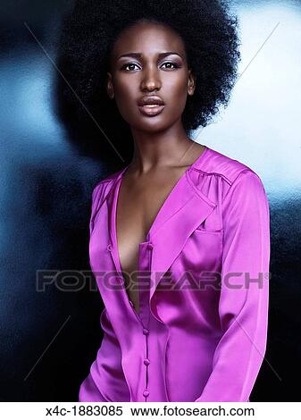 Fashion Photo Of A Beautiful Young African American Woman With Big