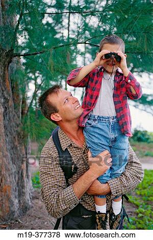 Stock Photo - father and son camping. Fotosearch