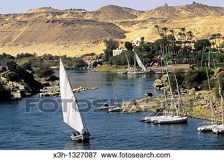 feluccas on the Nile, Aswan, Egypt, Africa View Large Photo Image Stock Photo - feluccas on the Nile, Aswan, Egypt, Africa. Fotosearch