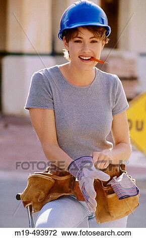 female construction worker View Large Photo Image Stock Image - female construction worker. Fotosearch
