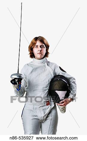 Stock Photo - Female fencer. Fotosearch