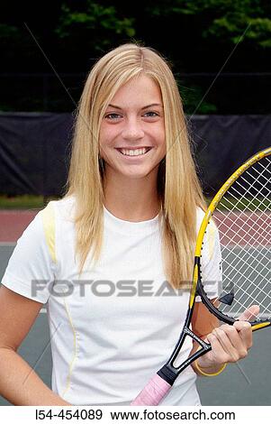 Female High School Tennis Player View Large Photo Image Stock Photo - Female High School Tennis Player. Fotosearch