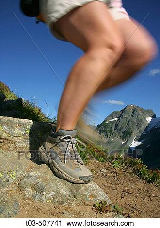 Female hiker descending rocky trail near Cascade Pass in North Cascades National Park, Washington, USA View Large Photo Image Stock Image - Female hiker descending rocky trail near Cascade Pass in North Cascades National Park, Washington, USA. Fotosearch