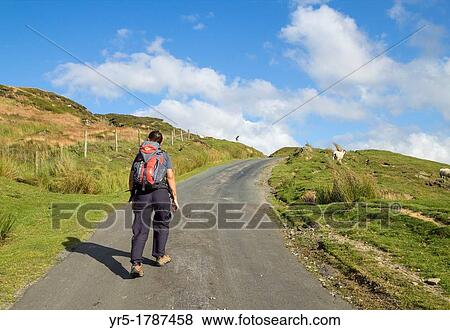 Female hiker on The Cleveland Way National trail long distance footpath near Kildale North York Moors National Park, North Yorkshire, England, United Kingdom View Large Photo Image Stock Photo - Female hiker on The Cleveland Way National trail long distance footpath near Kildale North York Moors National Park, North Yorkshire, England, United Kingdom. Fotosearch