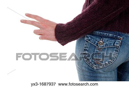 Female in jeans standing View Large Photo Image Stock Photo - Female in jeans standing. Fotosearch