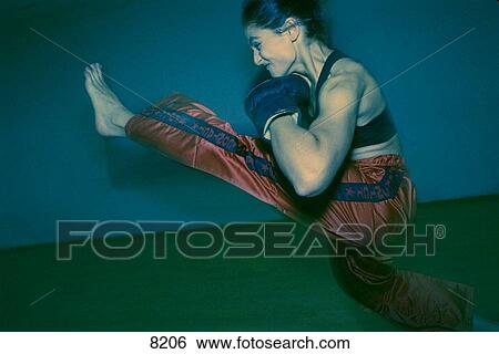 Female kickboxer View Large Photo Image Stock Photograph - Female kickboxer. Fotosearch