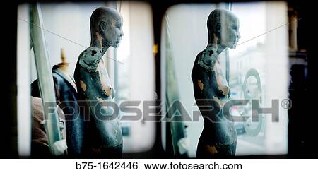 Female mannequin in a shop window broken View Large Photo Image Stock Photograph - Female mannequin in a shop window broken. Fotosearch