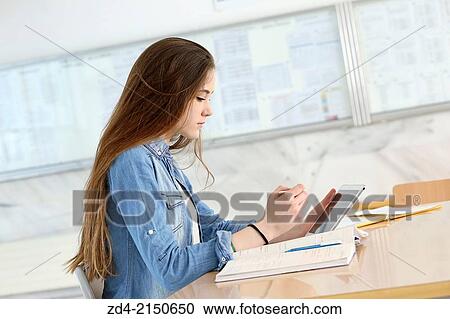 Stock Image - Female student. Fotosearch