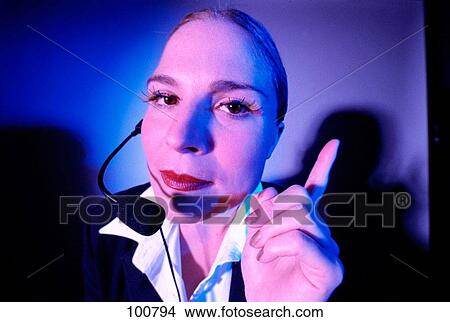 Picture - Female telemarketer. Fotosearch