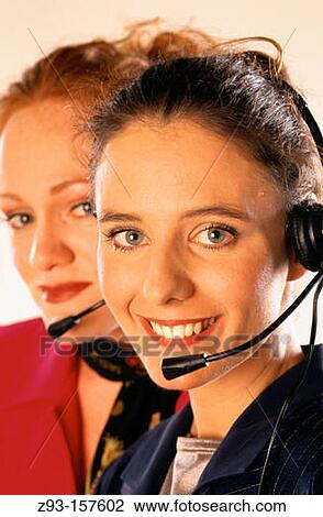 Female telemarketers View Large Photo Image Stock Image - Female telemarketers. Fotosearch