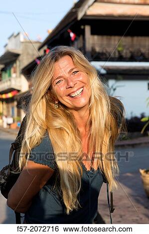 Female tourist in Luang Prabang, Laos. View Large Photo Image Stock Photograph - Female tourist in Luang Prabang, Laos.. Fotosearch