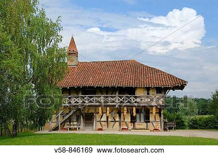 Ferme de la Foret traditional farmhouse of the Bresse region, Saint-Trivier-de-Courtes, Ain, Rh? ne-Alpes, France View Large Photo Image Stock Photo - Ferme de la Foret traditional farmhouse of the Bresse region, Saint-Trivier-de-Courtes, Ain, Rh? ne-Alpes, France. Fotosearch