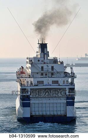 Ferry boat, Mediterranean Sea View Large Photo Image Stock Photo - Ferry boat, Mediterranean Sea. Fotosearch