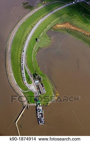 Ferry, River Elbe, Wischhafen, Gluecksstadt, Schleswig-Holstein, Germany, Europe View Large Photo Image Picture - Ferry, River Elbe, Wischhafen, Gluecksstadt, Schleswig-Holstein, Germany, Europe. Fotosearch