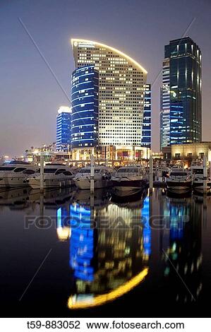 Festival city with marina harbour at dusk, Dubai, United Arabian Emirates View Large Photo Image Stock Image - Festival city with marina harbour at dusk, Dubai, United Arabian Emirates. Fotosearch