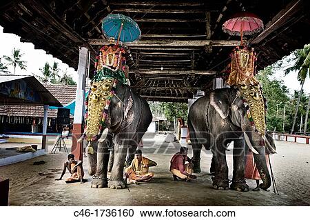 Stock Image - Festival near Alleppey, Kerala, India.. Fotosearch