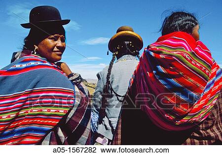 Stock Image - Festival of the Virgin of Copacabana 5 and 6 August, pilgrims, La Paz department, Bolivia. Fotosearch