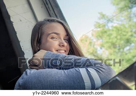 Stock Image - Fifteen year-old teenage girl.. Fotosearch
