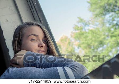 Stock Photo - Fifteen year-old teenage girl.. Fotosearch