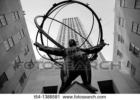 Figure of Atlas in front of the Rockefeller Center in New York View Large Photo Image Stock Image - Figure of Atlas in front of the Rockefeller Center in New York. Fotosearch