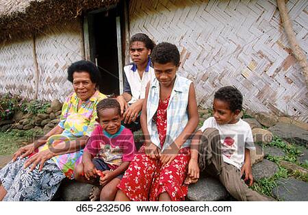 Fijian family by traditional? bure? (house). Viti Levu. Fiji View Large Photo Image Stock Photograph - Fijian family by traditional? bure? (house). Viti Levu. Fiji. Fotosearch