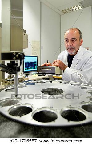 Stock Photo - Filter wheel Dimensional Metrology Laboratory EMIR project, Instituto Astrofisica de Canarias IAC, La Laguna, Tenerife, Canary Islands, Spain. Fotosearch