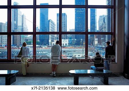 Stock Photo - Financial District. Ground Zero, Area that the twin towers were occupying, New York City, USA.. Fotosearch
