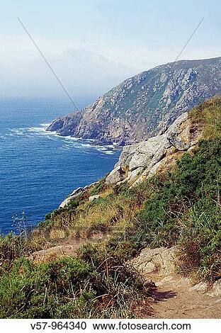 Finisterre Cape. La Corua province, Galicia, Spain. View Large Photo Image Stock Image - Finisterre Cape. La Corua province, Galicia, Spain.. Fotosearch