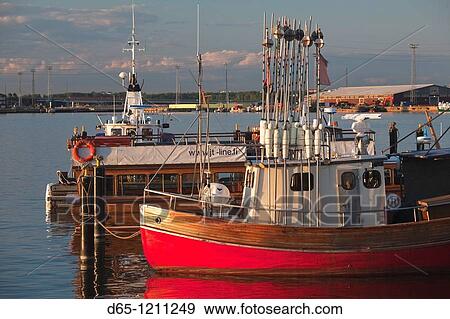 Finland, Helsinki, Helsinki Harbor, fishing boats View Large Photo Image Stock Photo - Finland, Helsinki, Helsinki Harbor, fishing boats. Fotosearch
