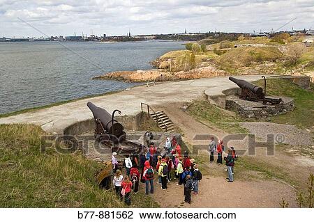 Finland, Helsinki, school classes at the guns of Kustaanmiekka visiting Suomenlinna maritime fortress View Large Photo Image Stock Image - Finland, Helsinki, school classes at the guns of Kustaanmiekka visiting Suomenlinna maritime fortress. Fotosearch
