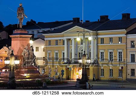 Finland, Helsinki, Senate Square, Senaatintori, evening View Large Photo Image Stock Photo - Finland, Helsinki, Senate Square, Senaatintori, evening. Fotosearch