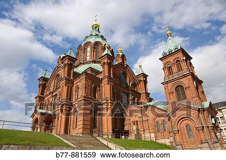 Finland, Helsinki, Uspenski Orthodox Cathedral View Large Photo Image Stock Photo - Finland, Helsinki, Uspenski Orthodox Cathedral. Fotosearch