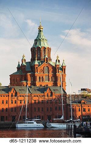 Finland, Helsinki, Uspenski Orthodox Cathedral View Large Photo Image Stock Photo - Finland, Helsinki, Uspenski Orthodox Cathedral. Fotosearch