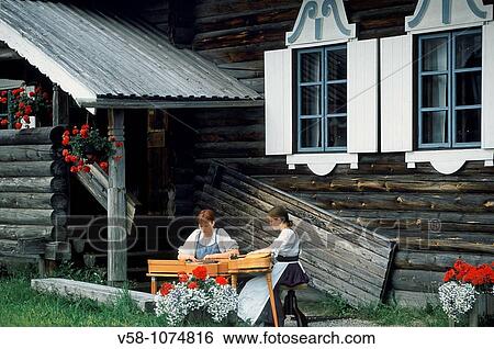 Stock Photograph - Finland, Karelia, Parppeinvaara, Kantele concert. Fotosearch