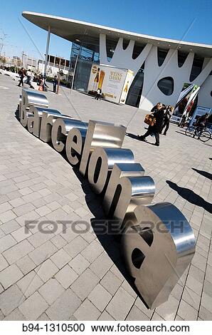 Stock Image - Fira de Barcelona trade fair ground, Gran Via venue designed by architect Toyo Ito, L? Hospitalet de Llobregat, Barcelona, Catalonia, Spain. Fotosearch