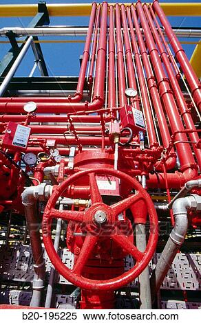 Stock Photography - Fire prevention control center at Repsol-YPF oil refinery. Tarragona province. Spain. Fotosearch
