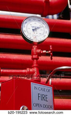 Stock Image - Fire prevention device at Repsol-YPF oil refinery. Tarragona province. Spain. Fotosearch