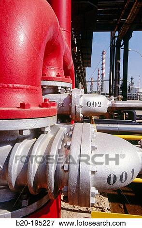 Fire prevention system pipe detail. Repsol-YPF oil refinery. Tarragona province. Spain View Large Photo Image Stock Photo - Fire prevention system pipe detail. Repsol-YPF oil refinery. Tarragona province. Spain. Fotosearch