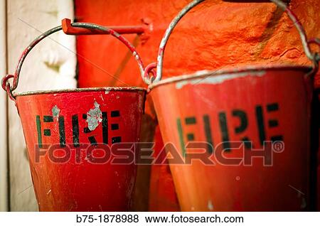 fire, two buckets to extinguish fires View Large Photo Image Stock Photo - fire, two buckets to extinguish fires. Fotosearch