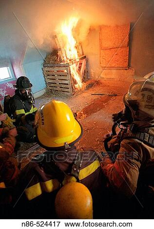 Firefighters in training View Large Photo Image Stock Photo - Firefighters in training. Fotosearch