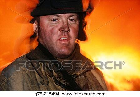 Fireman at scene of house fire View Large Photo Image Picture - Fireman at scene of house fire. Fotosearch